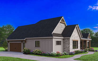 Modern Farmhouse House Plan #009-00388 Elevation Photo