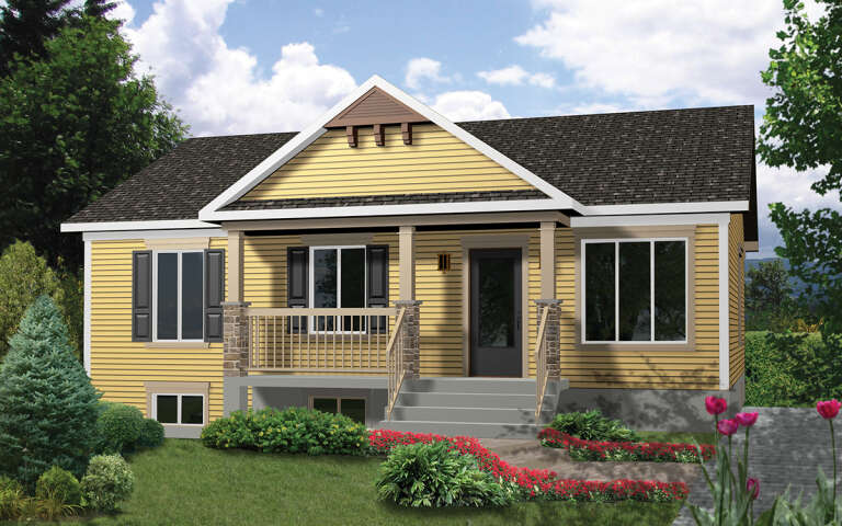 House Plan House Plan #30468 Angled Front Elevation