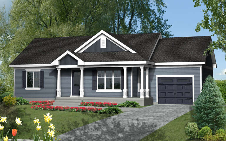 House Plan House Plan #30473 Angled Front Elevation