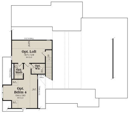 Optional Second Floor for House Plan #009-00390