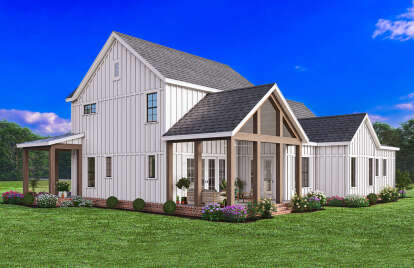 Modern Farmhouse House Plan #009-00391 Elevation Photo