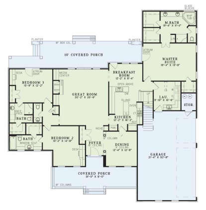 Floorplan 1 for House Plan #110-00109