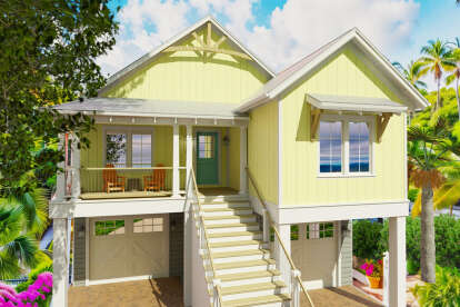 Coastal House Plan #6316-00009 Elevation Photo