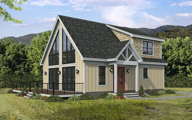 House Plan House Plan #31052 Angled Front Elevation