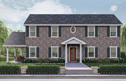 Colonial House Plan #963-00988 Elevation Photo