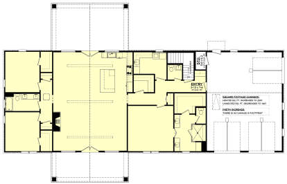 Main Floor w/ Basement Stairs Location for House Plan #041-00359