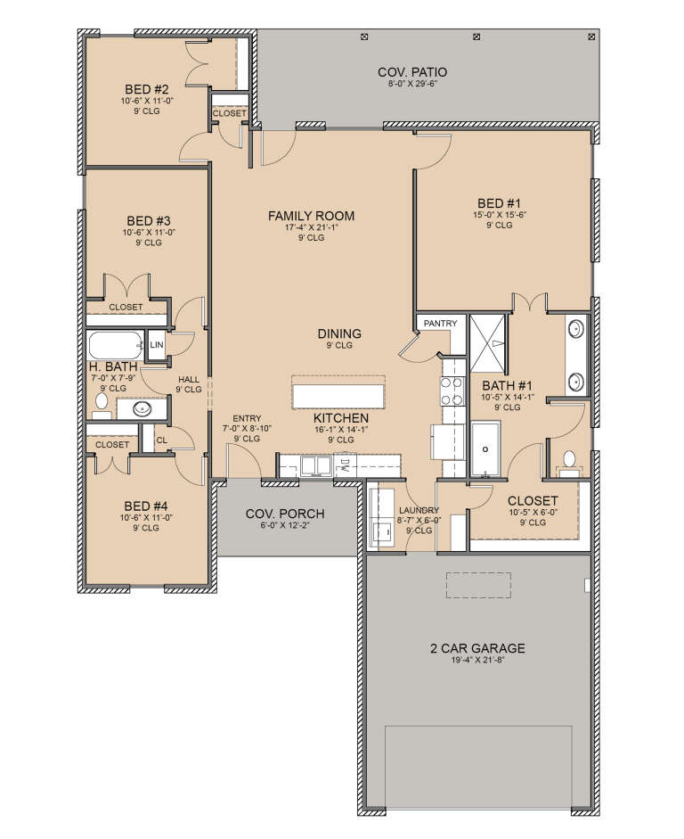 House Plan House Plan #31218 Drawing 1
