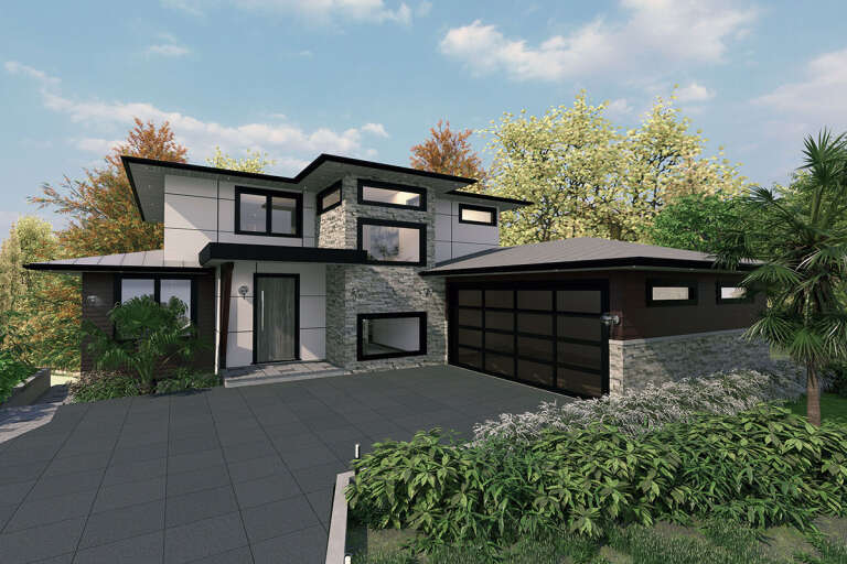 House Plan House Plan #31250 Angled Front Elevation