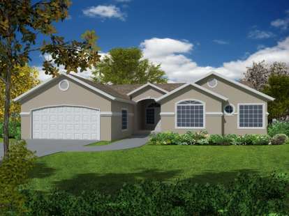Ranch House Plan #286-00037 Elevation Photo