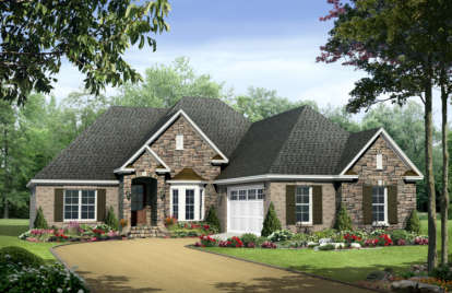 Country House Plan #348-00077 Elevation Photo
