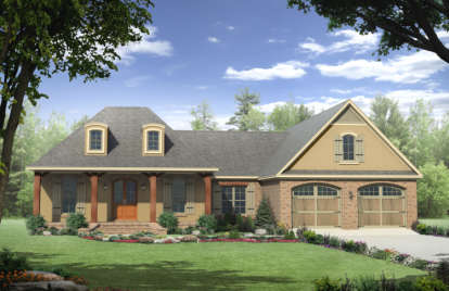French Country House Plan #348-00108 Elevation Photo