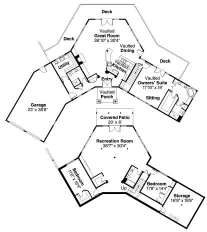 Floorplan 1 for House Plan #035-00413