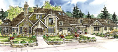 French Country House Plan #035-00417 Elevation Photo