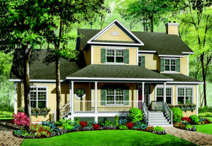 Country House Plan #034-00086 Elevation Photo