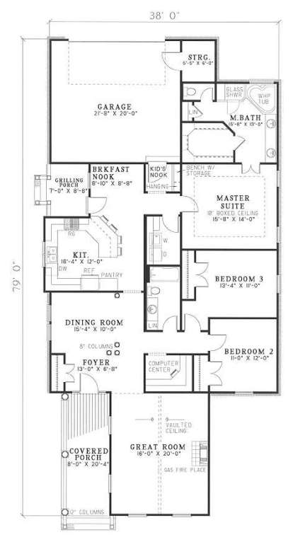 Floorplan 1 for House Plan #110-00248