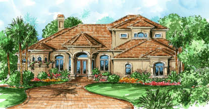 Luxury House Plan #575-00040 Elevation Photo