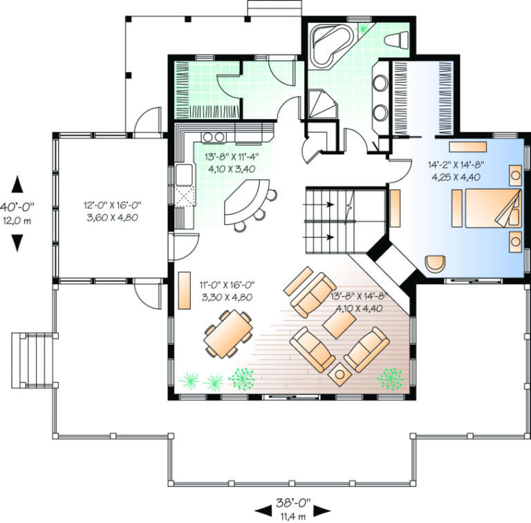 House Plan House Plan #491 Drawing 1