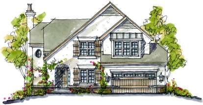 French Country House Plan #402-00872 Elevation Photo
