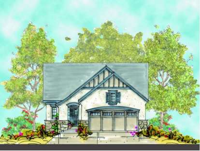 French Country House Plan #402-00908 Elevation Photo