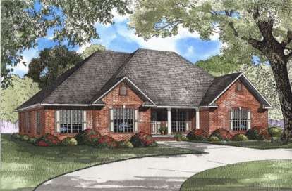 French Country House Plan #110-00363 Elevation Photo