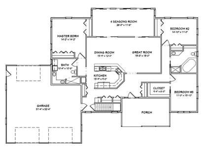 Floorplan 1 for House Plan #849-00007