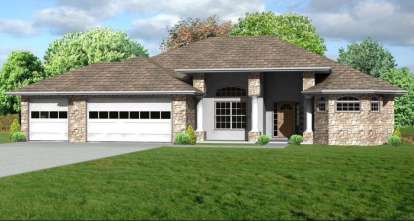 Ranch House Plan #849-00043 Elevation Photo