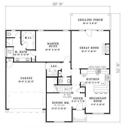Floorplan 1 for House Plan #110-00389