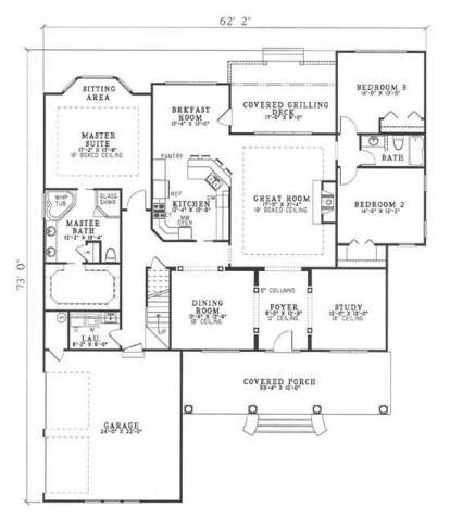 Floorplan 1 for House Plan #110-00394
