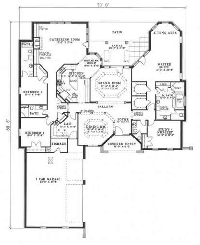 Floorplan 1 for House Plan #110-00407