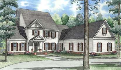 Early American House Plan #110-00444 Elevation Photo