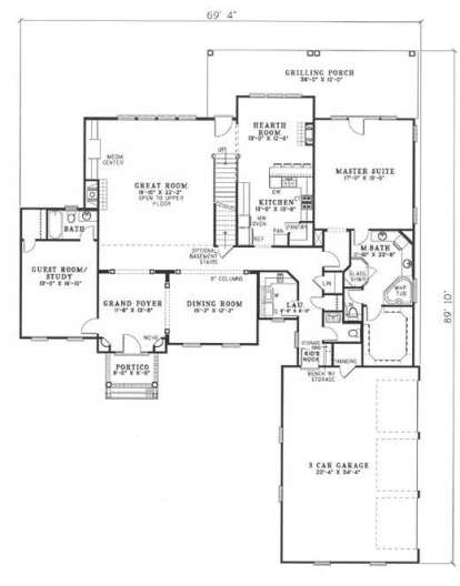 Floorplan 1 for House Plan #110-00444