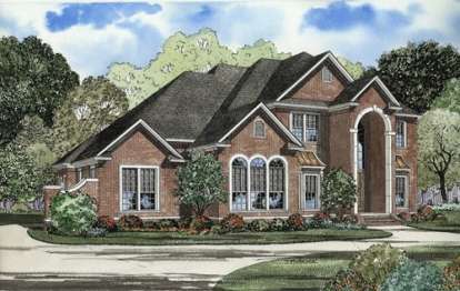 French Country House Plan #110-00484 Elevation Photo