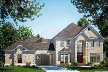 Luxury House Plan #110-00485 Elevation Photo