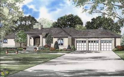 Traditional House Plan #110-00554 Elevation Photo