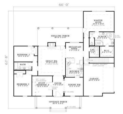 Floorplan 1 for House Plan #110-00593