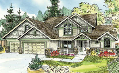 Craftsman House Plan #035-00420 Elevation Photo