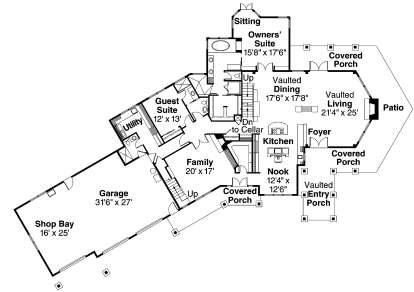 Main Floor for House Plan #035-00422