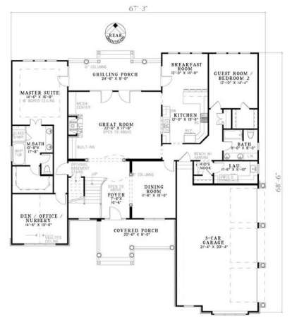 Floorplan 1 for House Plan #110-00708