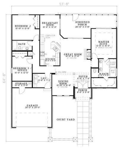 Floorplan 1 for House Plan #110-00770