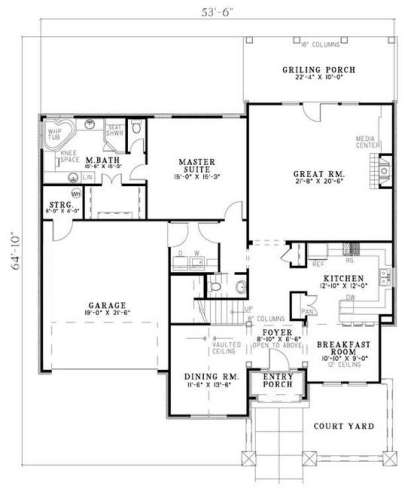 Floorplan 1 for House Plan #110-00774