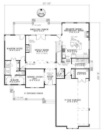Floorplan 1 for House Plan #110-00802