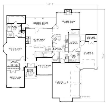 Floorplan 1 for House Plan #110-00805