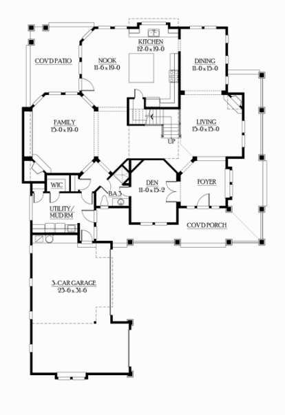 Floorplan 1 for House Plan #341-00024