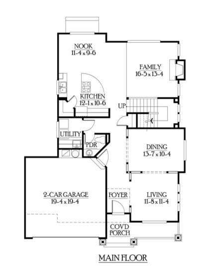 Floorplan 1 for House Plan #341-00056