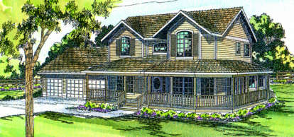 Country House Plan #035-00014 Elevation Photo