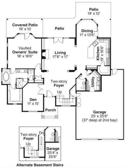 Floorplan 1 for House Plan #035-00037
