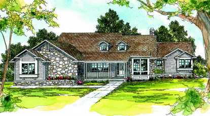 Country House Plan #035-00065 Elevation Photo