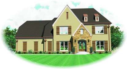 French Country House Plan #053-00573 Elevation Photo