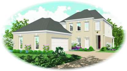 French Country House Plan #053-00633 Elevation Photo