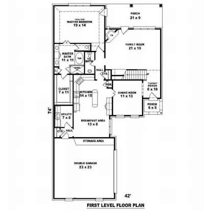 Floorplan 1 for House Plan #053-00633